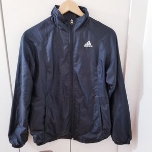Adidas Black Windbreaker Zip up Jacket Coat Light
